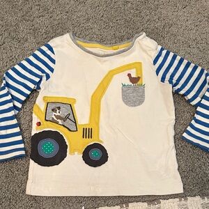 Baby Boden Yellow Excavator Long Sleeve Tee